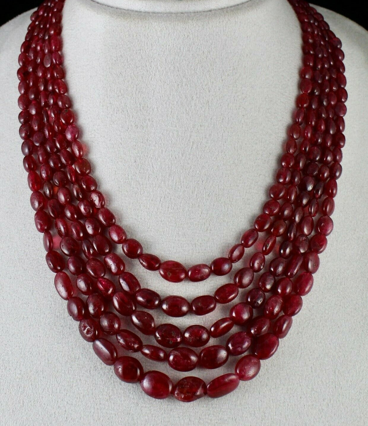 Certified Natural Spinel Necklace 750 Ct Beaded Cabochon Red Gemstone Beads