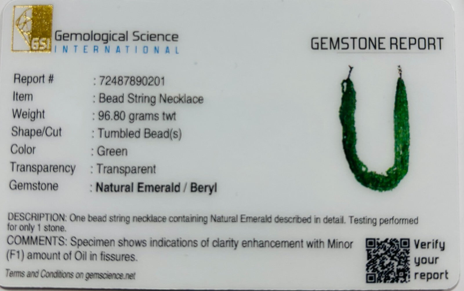 Certified Natural Colombian Emerald Beads 482 Ct Sterling Silver Necklace