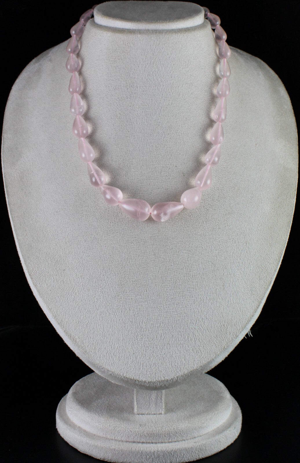 Natural Rose Quartz Necklace 337ct Gemstone Fashion Beads Drops Cabochon Women