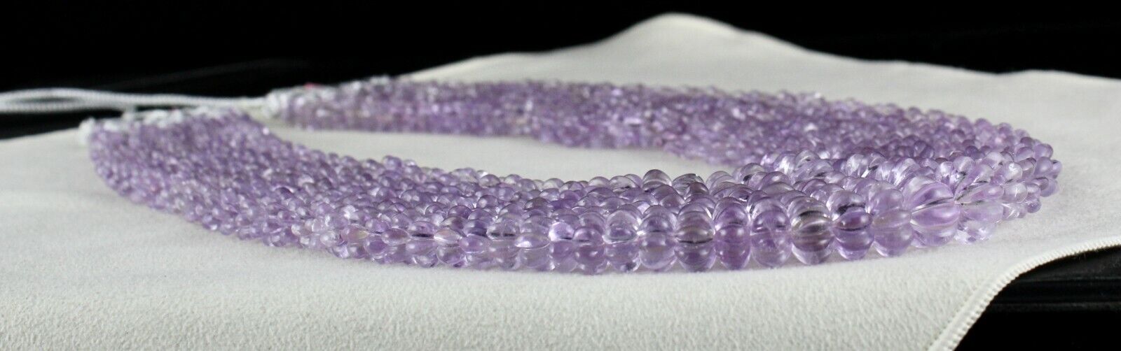 NATURAL PINK AMETHYST BEADS CARVED ROUND 5 LINE 1260 CTS GEMSTONE FINE NECKLACE