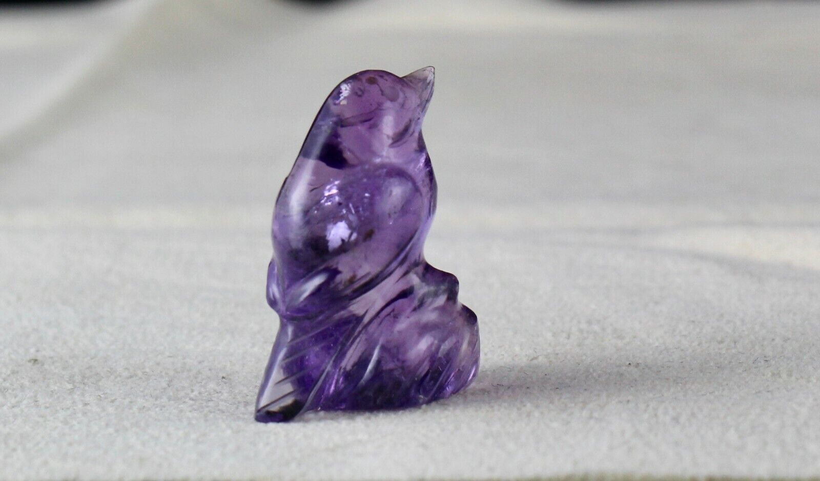 NATURAL BRAZILIAN AMETHYST 27 MM CARVED BIRD 39 CARATS GEMSTONE PENDANT DESIGN