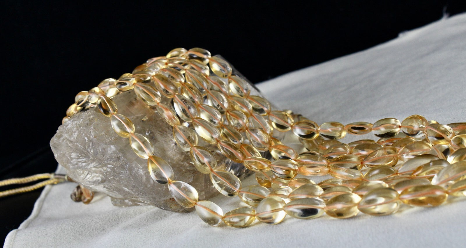 Certified Natural Yellow Citrine 764 Ct Teardrop Gemstone Fashion Necklace