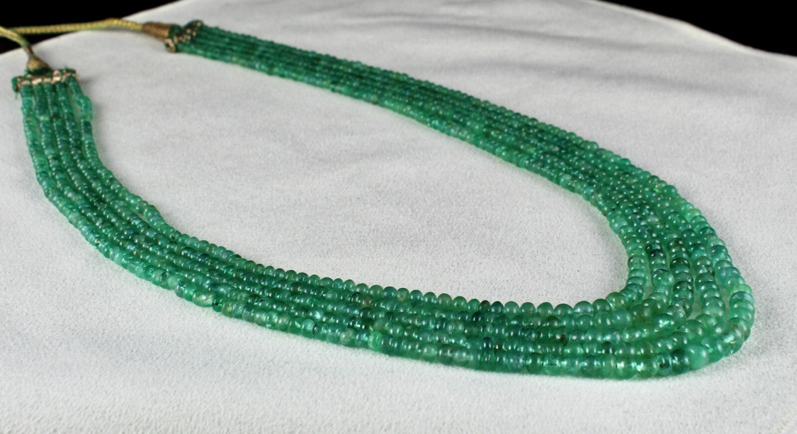 Certified Natural Colombian Emerald 263 Ct Round Beads Necklace