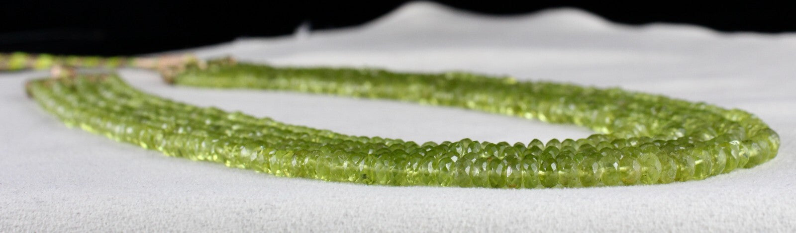 Natural Peridot Gemstone Necklace Faceted 441 Ct Round Green Beads Fashion