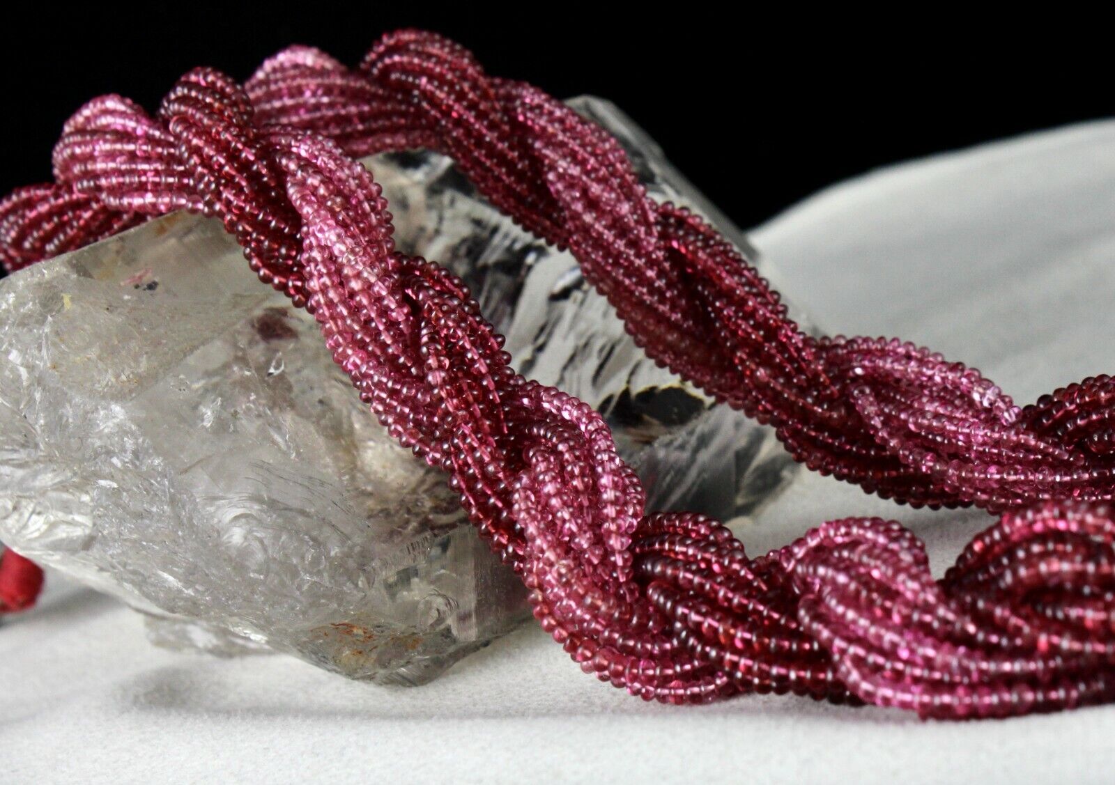 GTL CERTIFIED NATURAL RED PINK SPINEL BEADS ROUND 20 L 640 CTS GEMSTONE NECKLACE