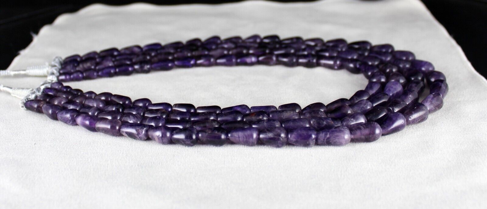 NATURAL PURPLE AMETHYST BEADS TEAR DROPS 4 L 1028 CT GEMSTONE FINEST NECKLACE