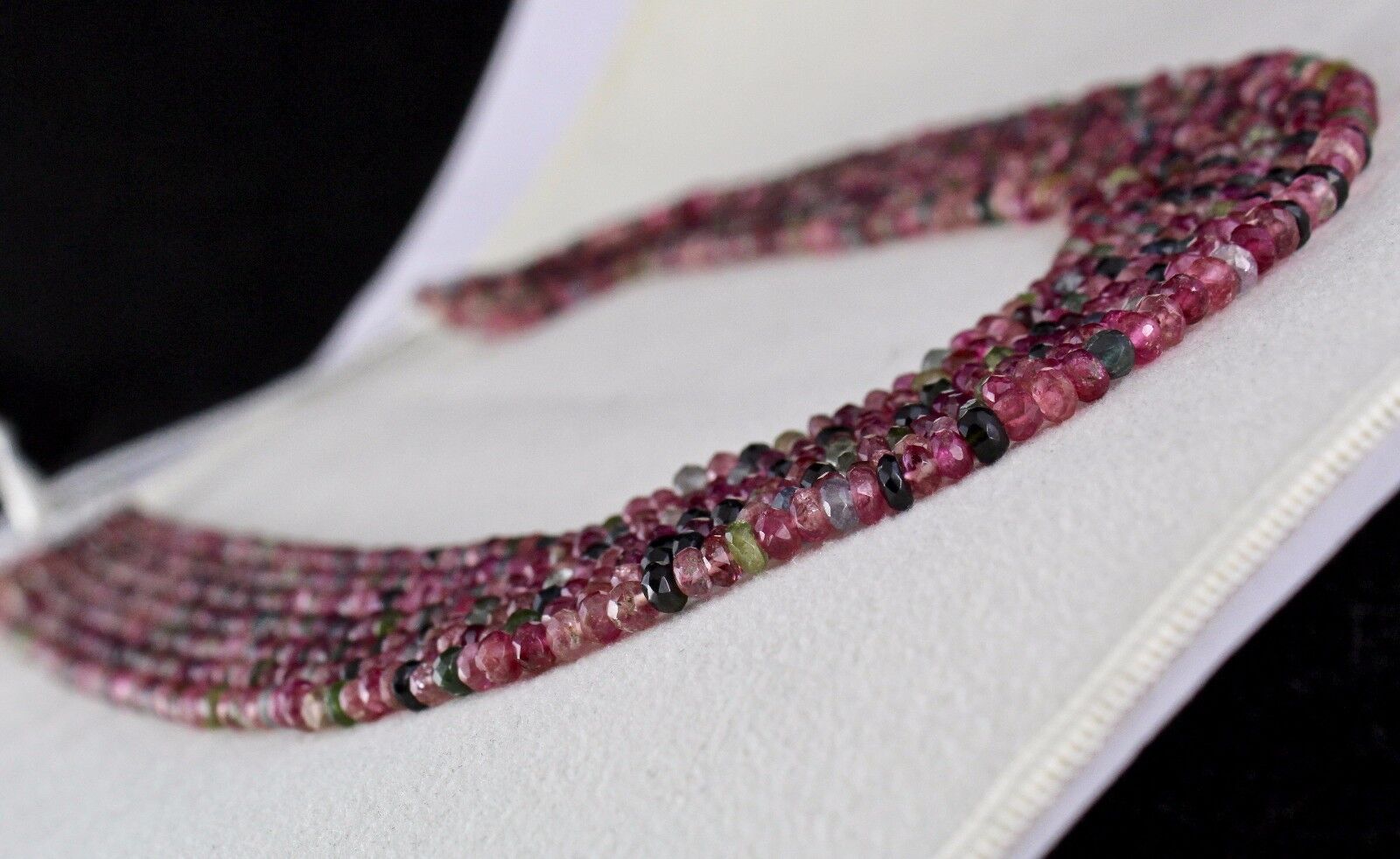 NATURAL MULTI TOURMALINE BEADS FACETTED ROUND 7 LINE 446 CTS GEMSTONE NECKLACE