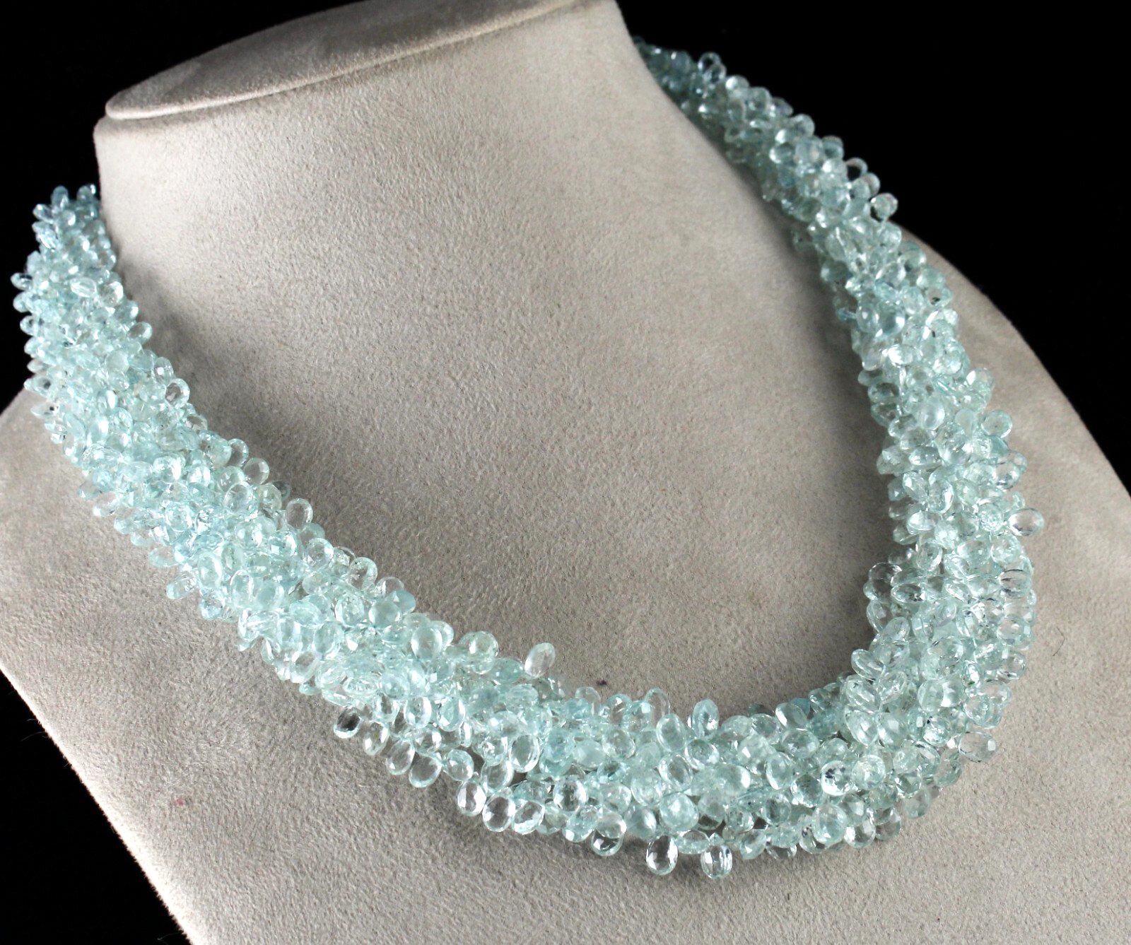 Certified Natural Aquamarine 688 Ct Sterling Silver Statement Necklace