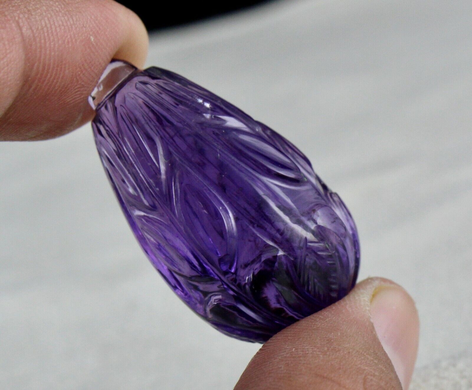 NATURAL AMETHYST CARVED DROPS 9 PCS 408 CTS LOOSE GEMSTONE EARRING NECKLACE SET