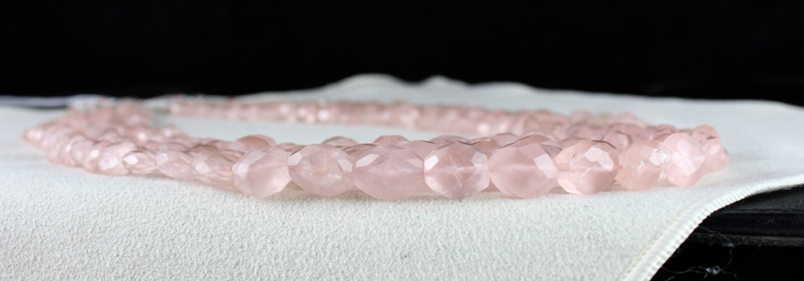 Natural Pink Rose Quartz Faceted Cabochon Beads Necklace 5 L 788 Ct Gemstone