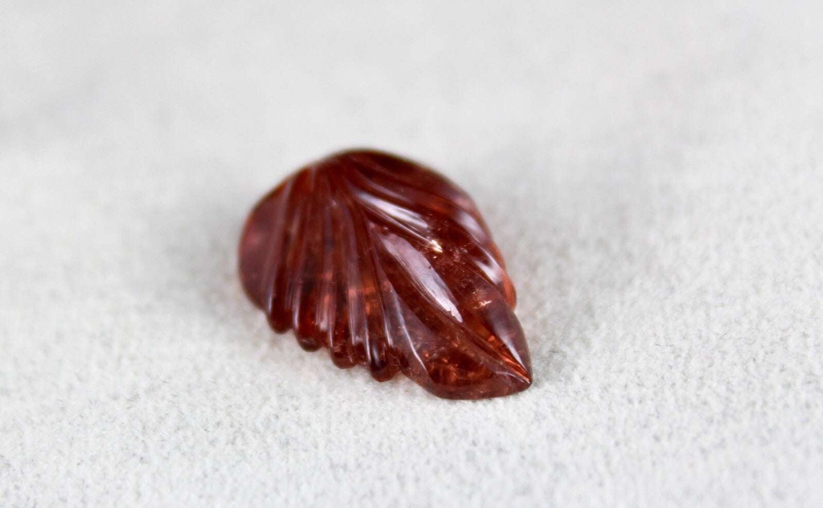 Natural Tourmaline 14.80 Ct Carved Leaf Gemstone For Pendant Ring Design