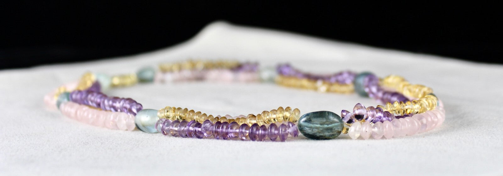 Natural Aquamarine 233ct Citrine Amethyst Rose Quartz Beads Necklace