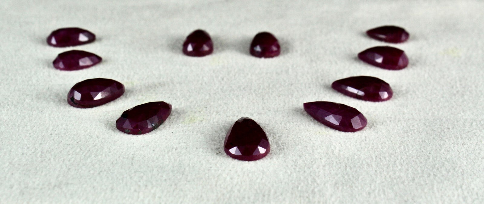 Certified Natural Ruby Pear Cut Set 69.58ct 11 Pcs Untreated Gemstone Designing