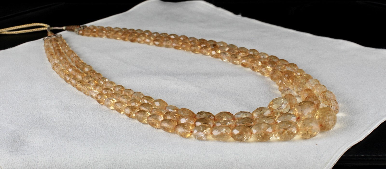 Certified Natural Citrine 831 Ct Faceted Oval Beads Yellow Fashion Necklace