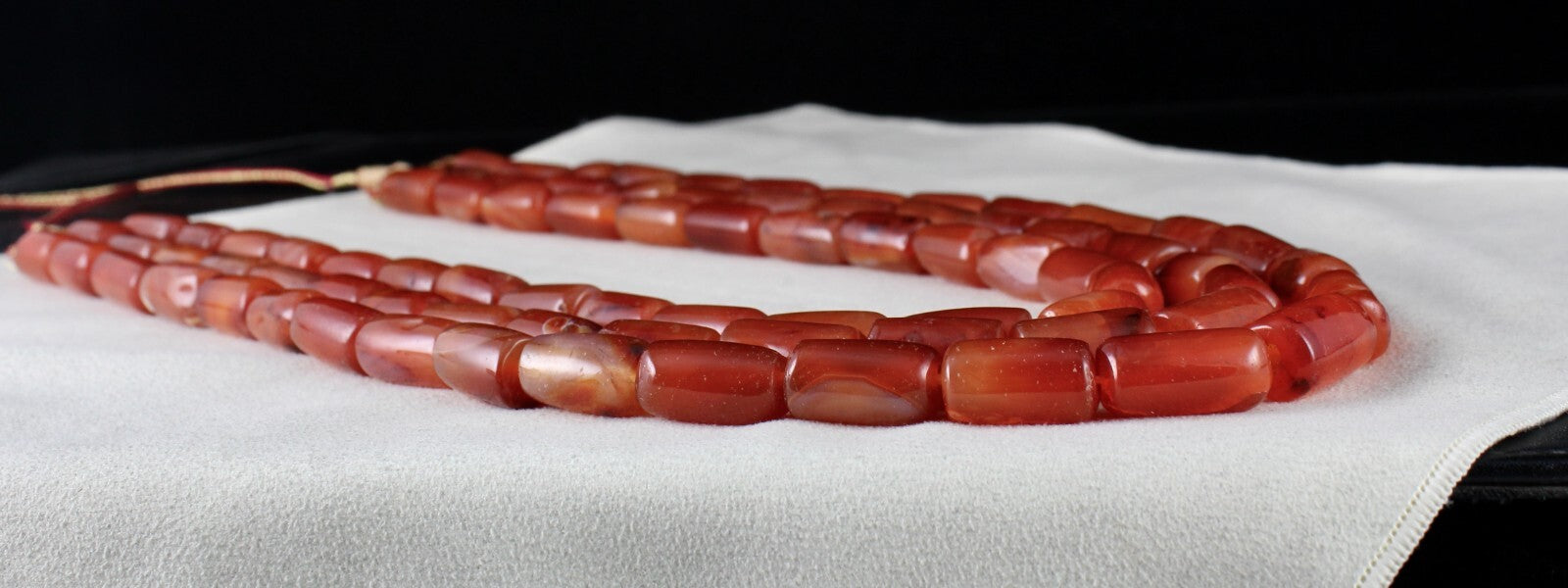 Carnelian 1387ct Beaded Tube Necklace 3 Line Natural Gemstone Fashion