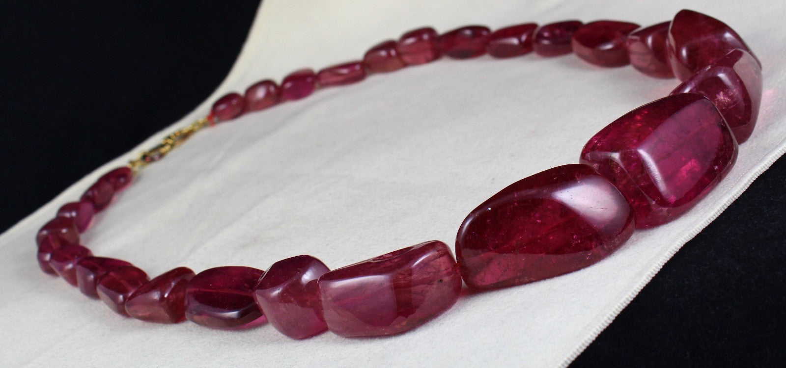 Certified Natural Pink Tourmaline Rubellite 1825 Ct Beads Nugget Necklace 40mm