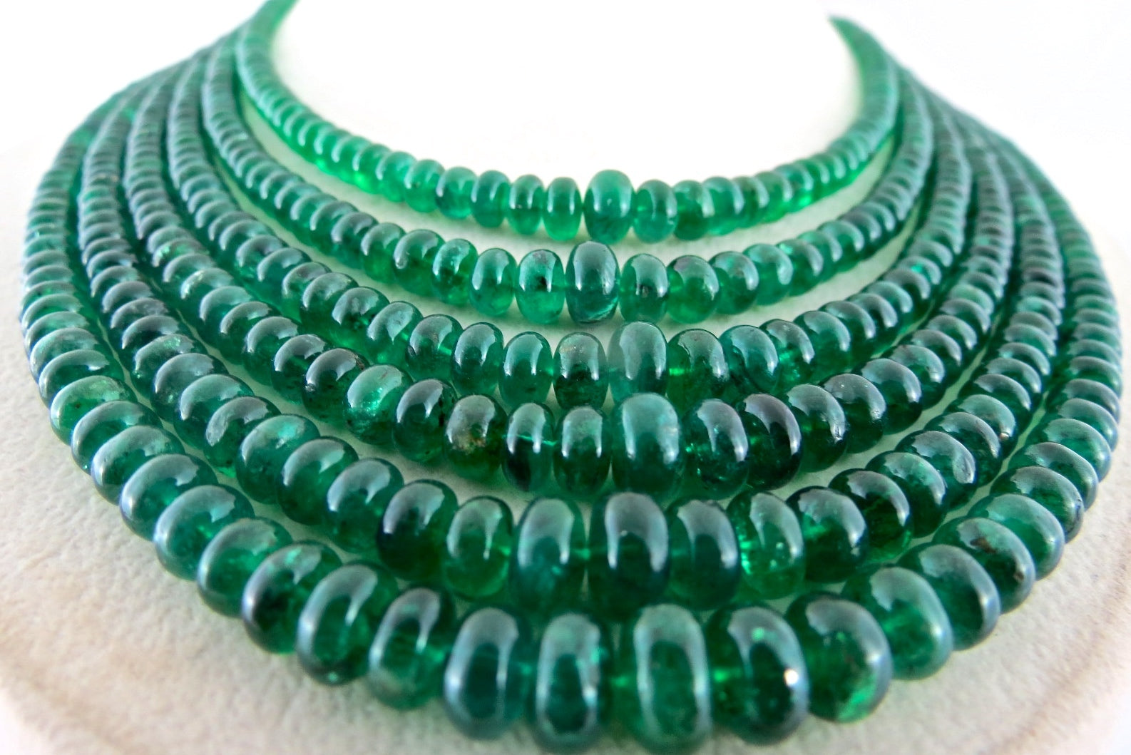 Certified Natural Zambian Emerald Beads Necklace 6mm L 754 Ct Gemstone Party