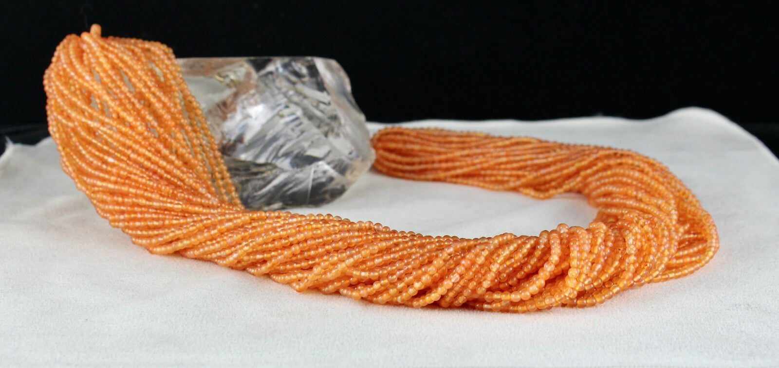 Certified Natural Orange Carnelian Round Beads Necklace 1079 Ct Fashion Gemstone