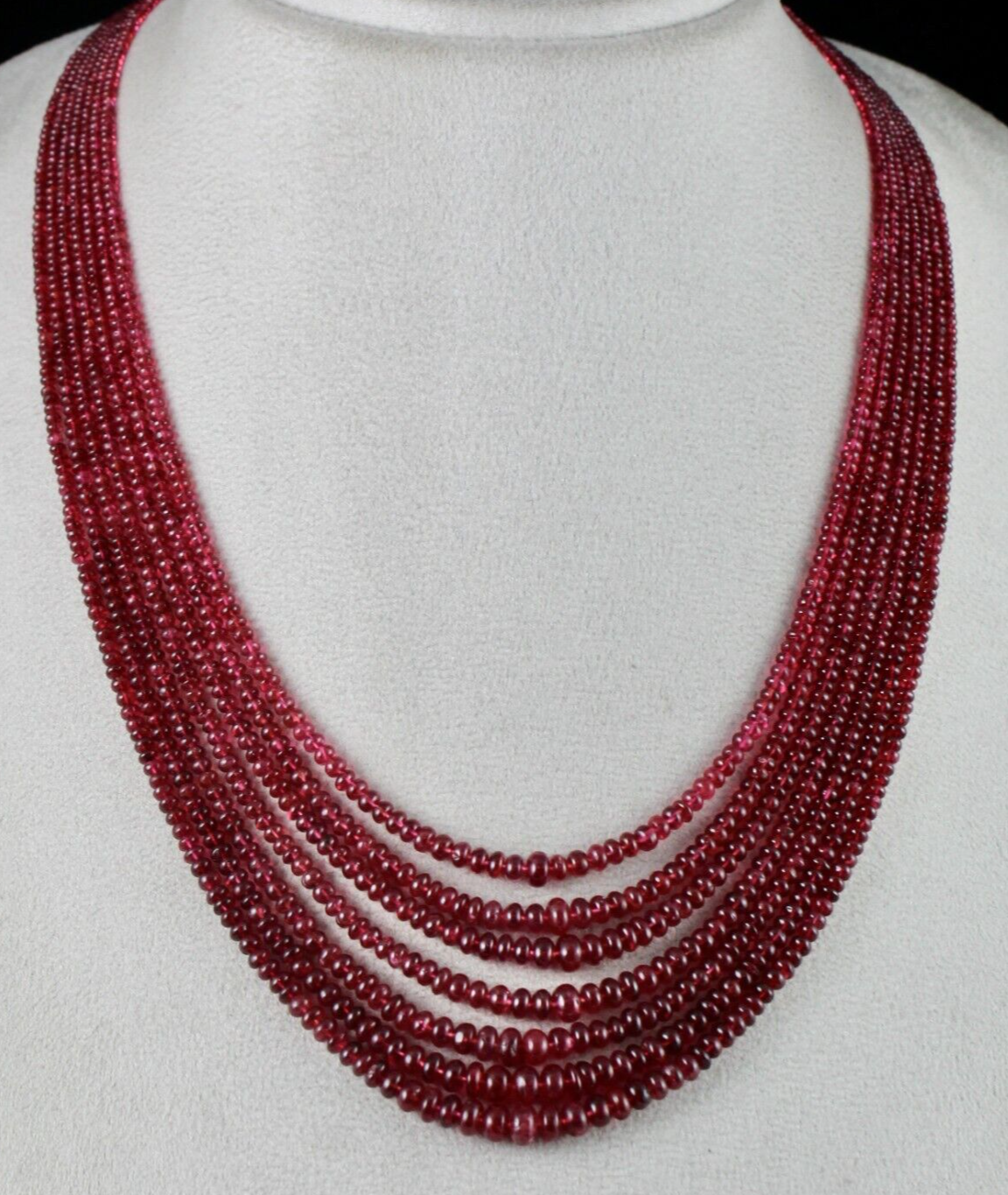 Certified Natural Spinel 330 Ct Red Gemstone Round Beads Necklace For Women