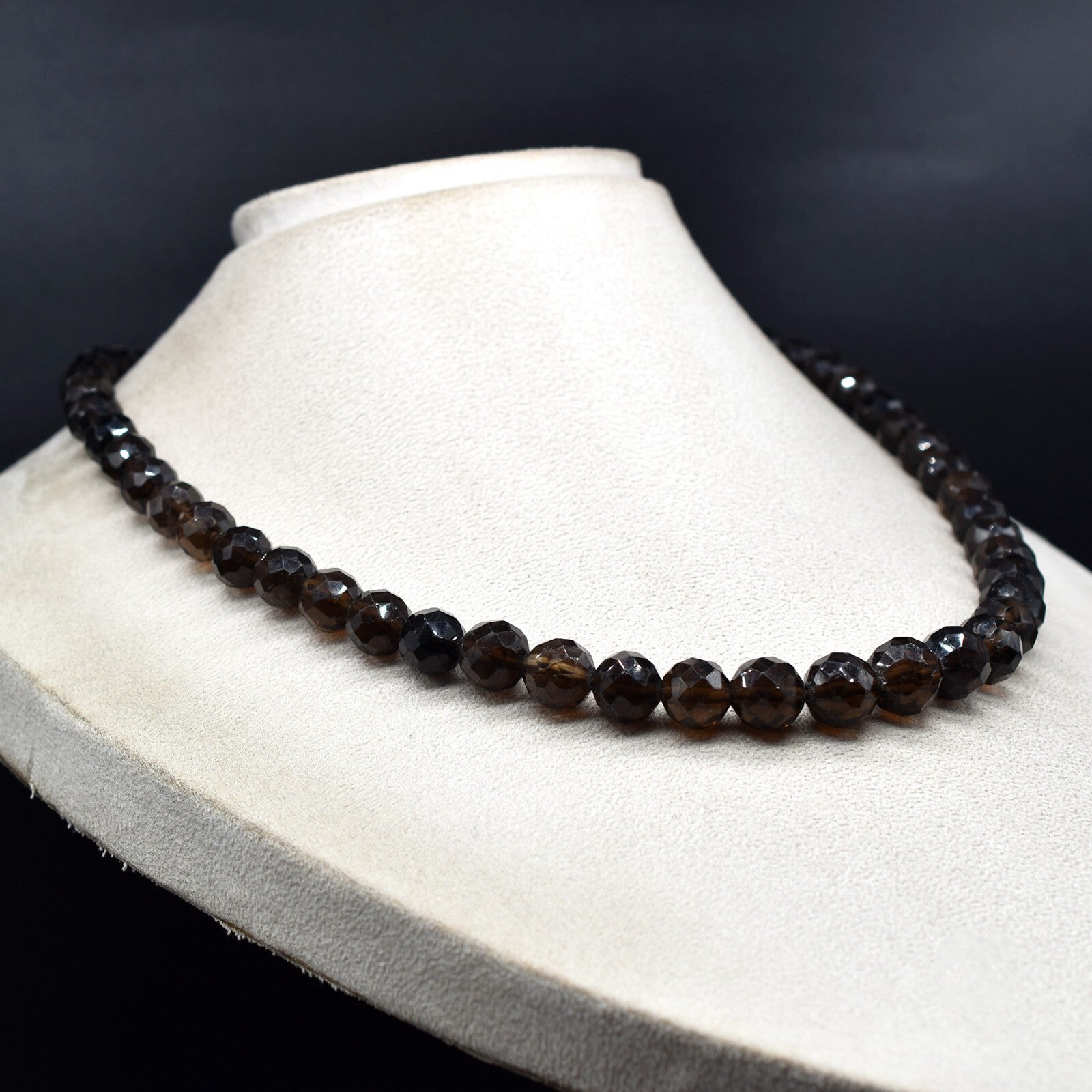 Natural Smoky Quartz Faceted Gemstone Necklace Beads Drilled 507 Ct Fashion