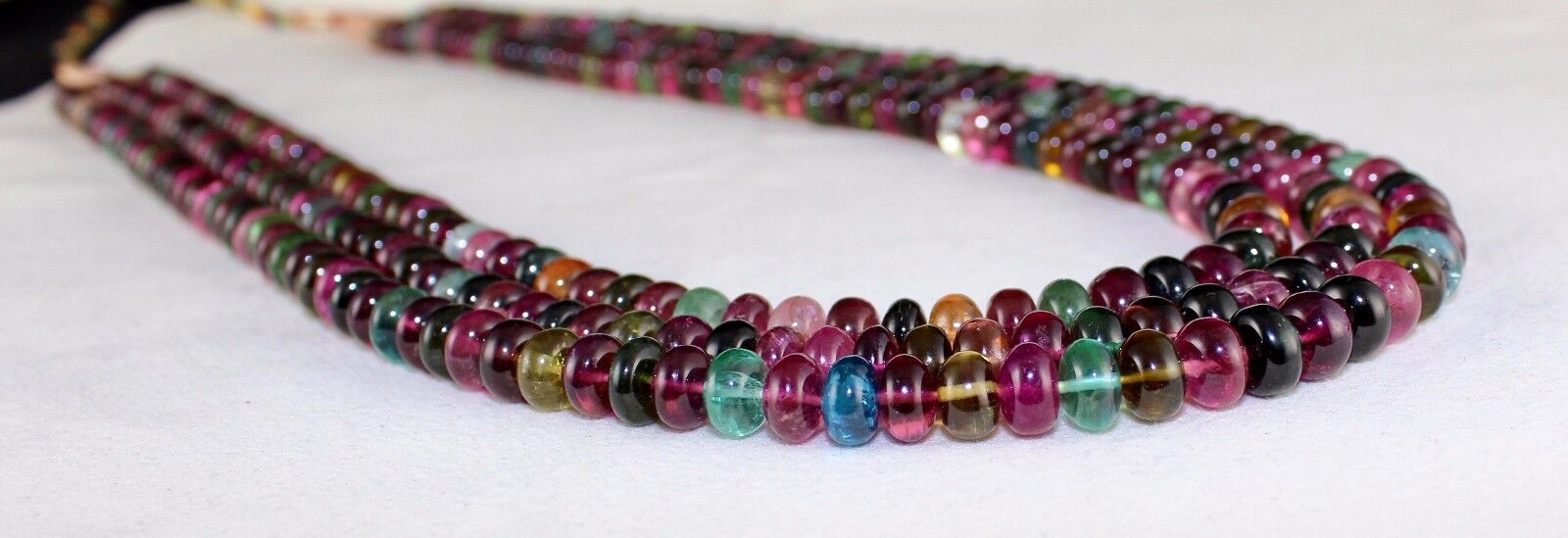Certified Natural Multi Tourmaline Necklace 8mm Round 832 Ct Beaded A+ Gemstone