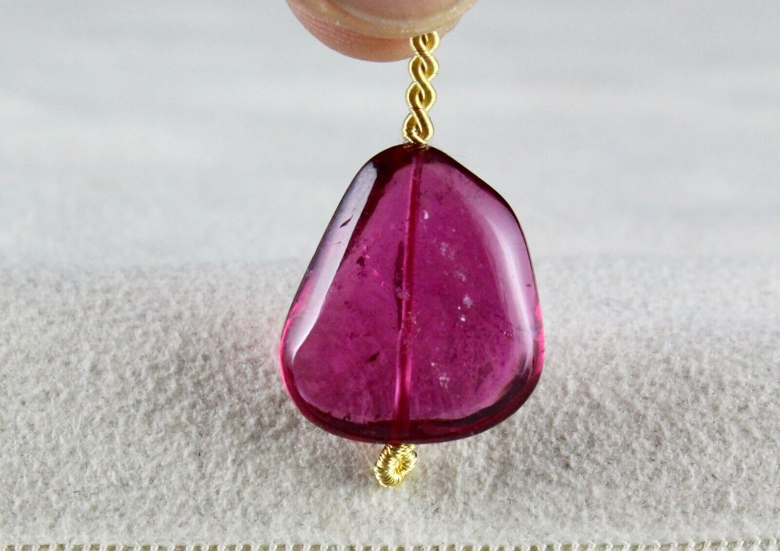 Natural Pink Tourmaline Rubellite Bead Hanging 19.50 Cts Gemstone Pendant Design