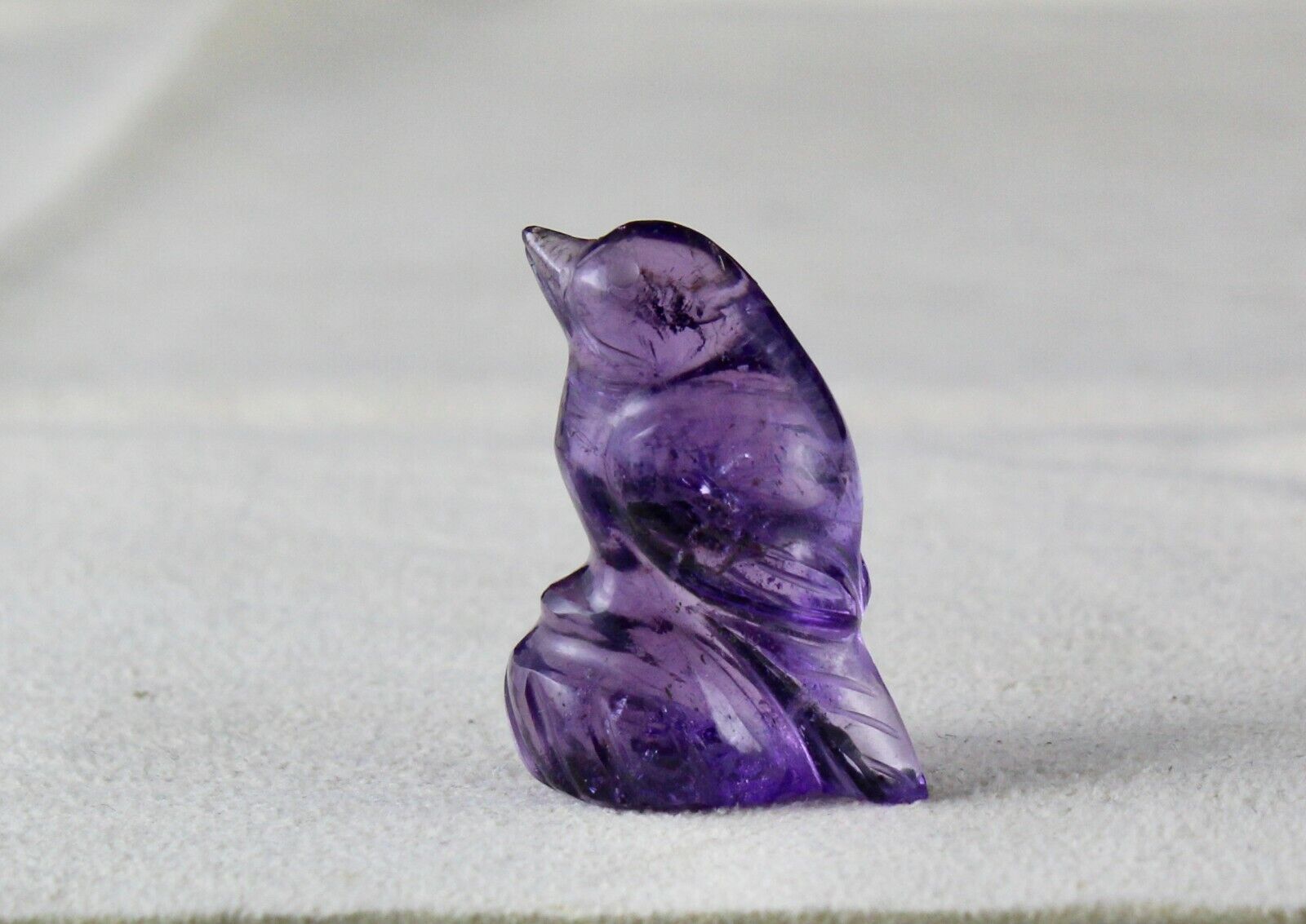 NATURAL BRAZILIAN AMETHYST 27 MM CARVED BIRD 39 CARATS GEMSTONE PENDANT DESIGN