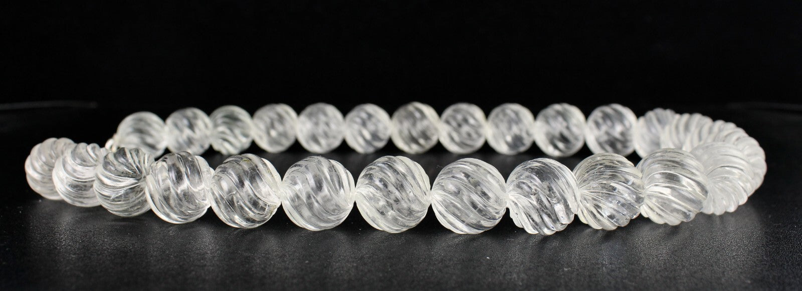 Natural Rock Crystal Quartz Round Beads Necklace 1116 Ct Gemstone For Women