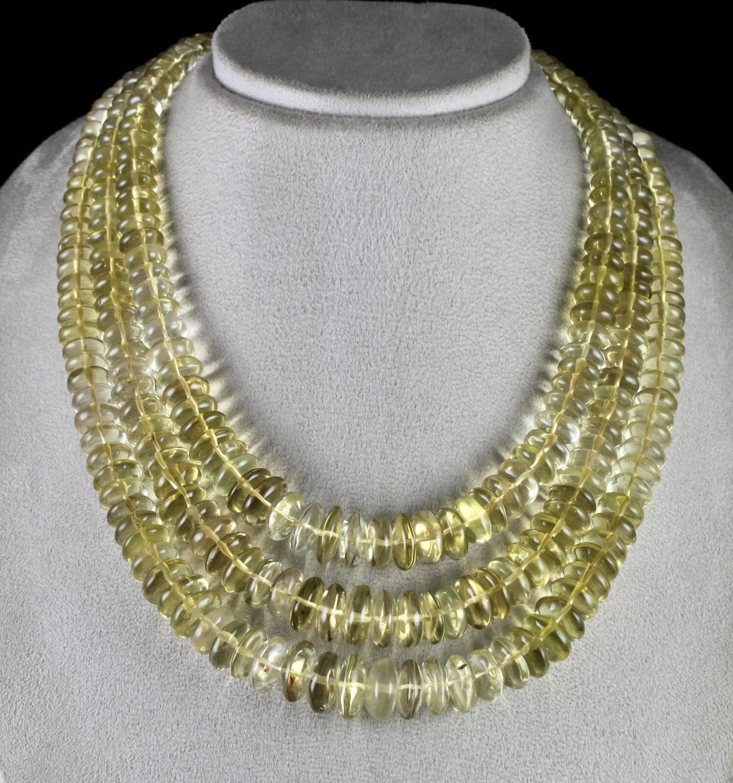 Natural Lemon Quartz Beads Necklace 1428 Ct Semi Precious Yellow Gemstone