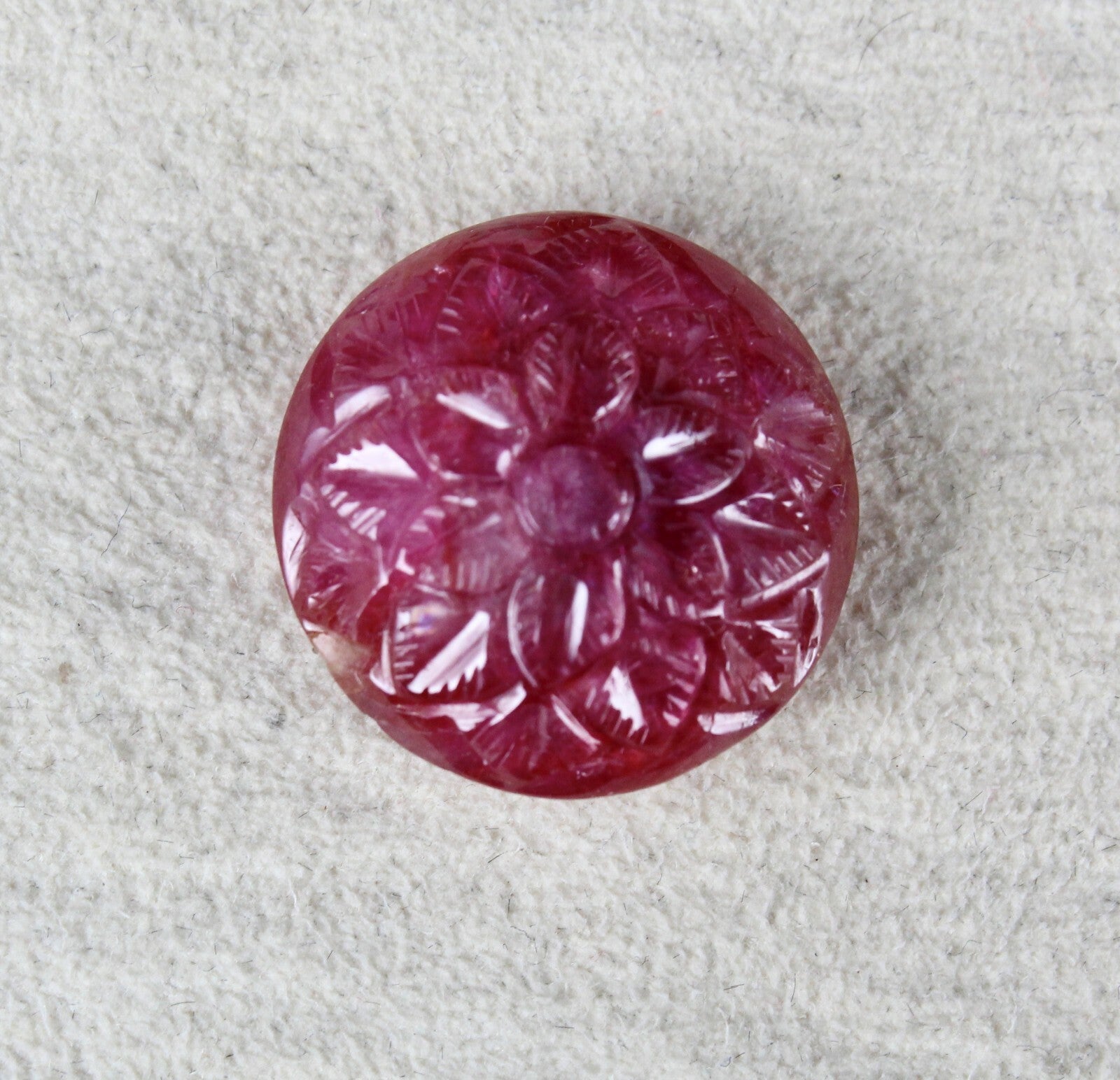 Certified Natural Untreated Ruby 23.78ct Carved Round Cabochon Ring Pendant