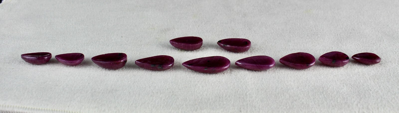 Certified Natural Ruby Pear Cut Set 69.58ct 11 Pcs Untreated Gemstone Designing