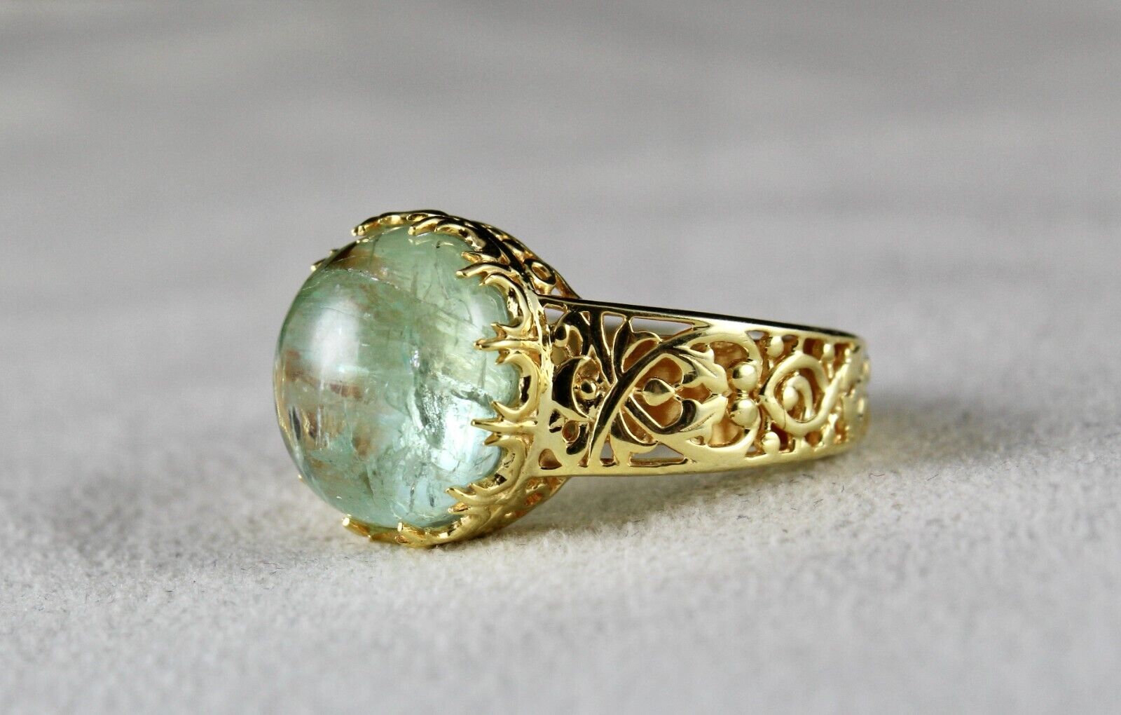 ELEGANT NATURAL OLD COLOMBIAN EMERALD OVAL GEMSTONE FINEST UNISEX SILVER RING