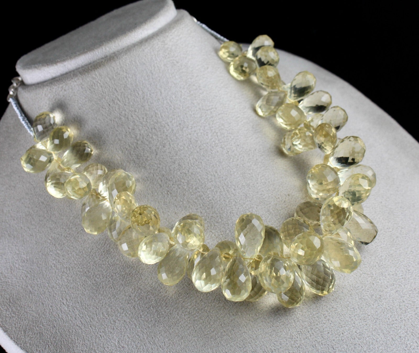 Certified Natural Lemon Quartz Tear Drops 1114 Ct Gemstone Party Necklace