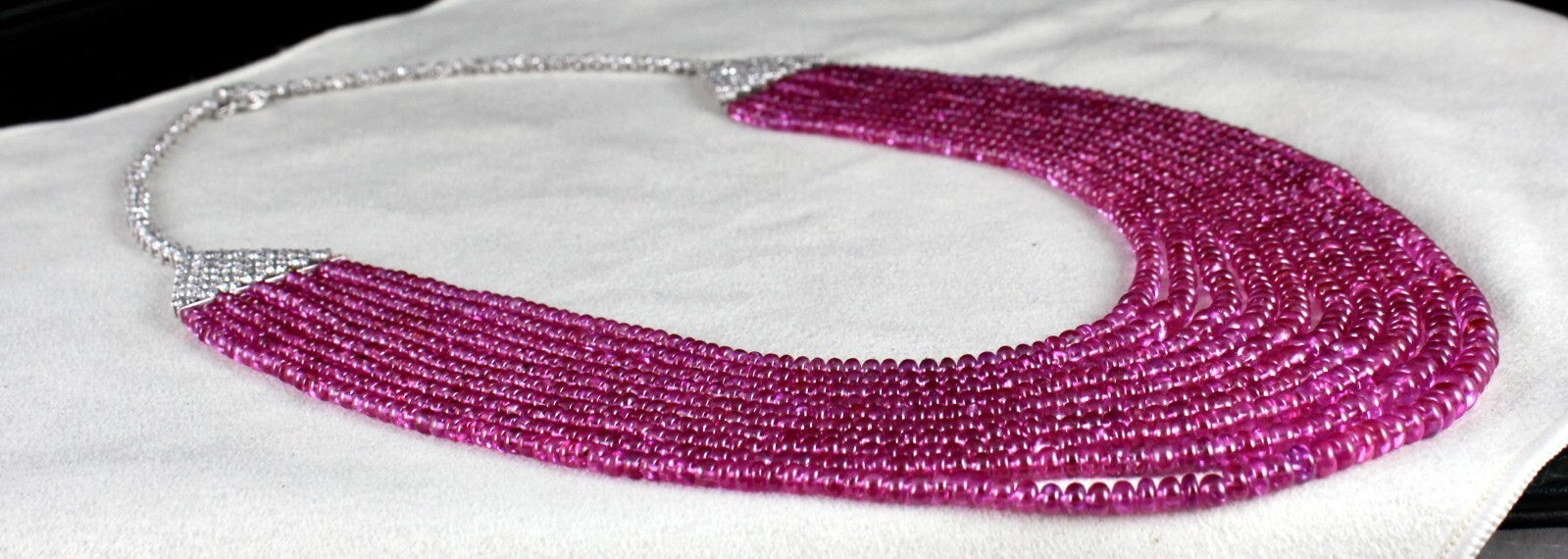 Certified Natural Burma Pink Sapphire 10ct Natural Diamond 18k Gold Necklace