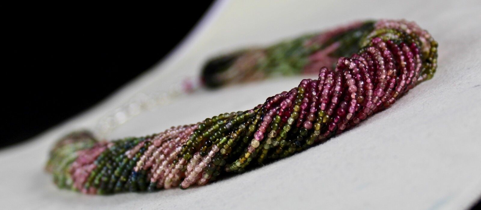 Multi Color Natural Tourmaline Beads 2.5mm 580 Ct Bunch Gemstone Silver Necklace