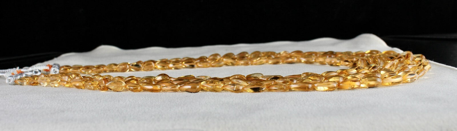 Certified Natural Yellow Citrine Tear Drop Beads Necklace 5 L 695 Ct Fashion