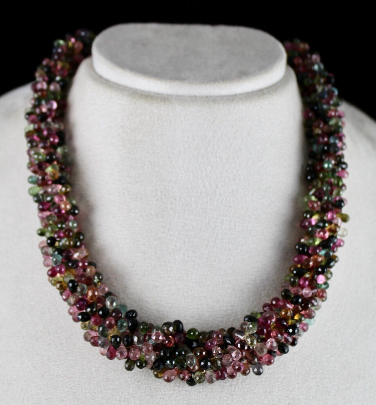 Certified Natural Multi Tourmaline Beads Teardrop 5 L 632 Ct Gemstone Necklace