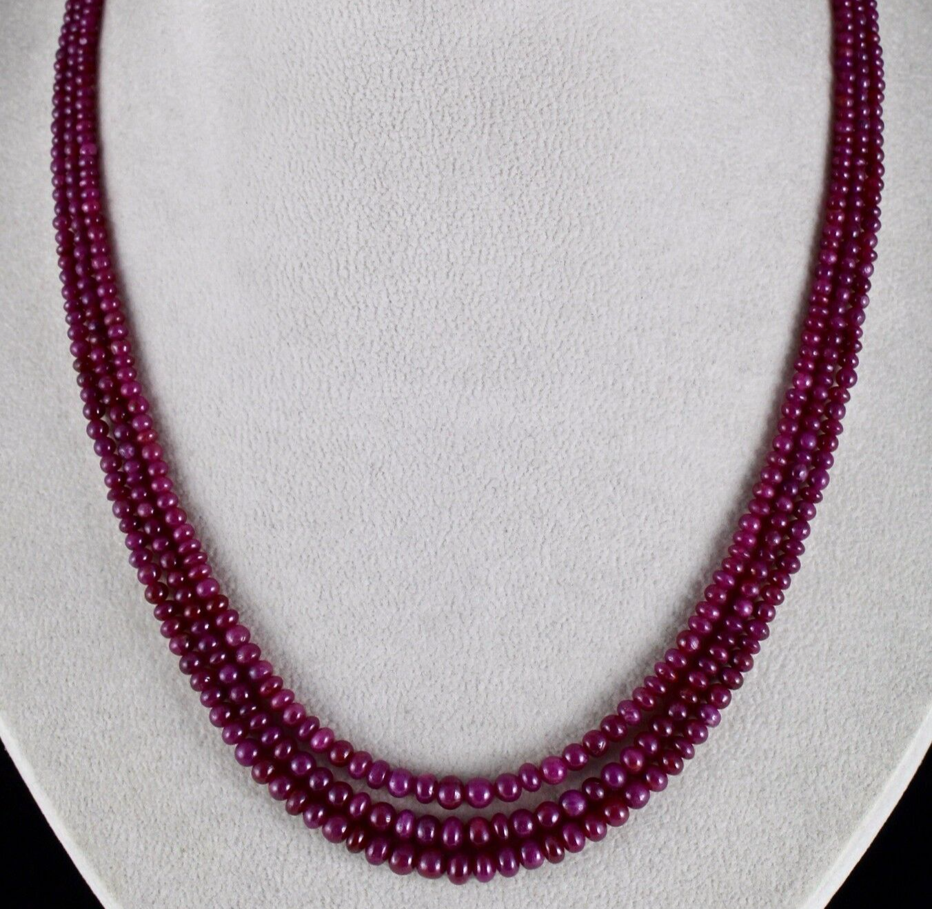 Natural Untreated Ruby 169 Ct Round Gemstone Beads Necklace For Ladies