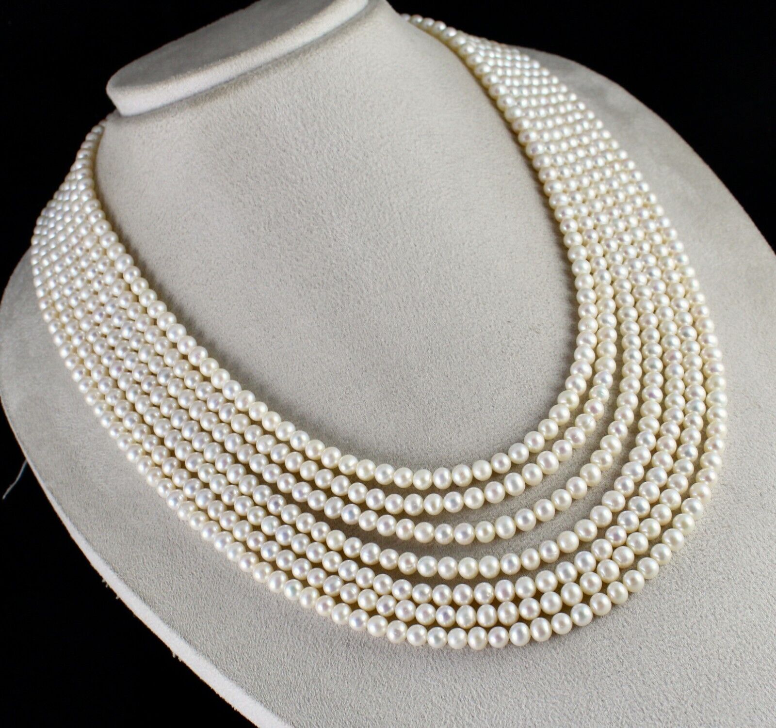 GENUINE FRESH WATER PEARL BEADS ROUND 7 L 808 CARATS GEMSTONE FASHION NECKLACE