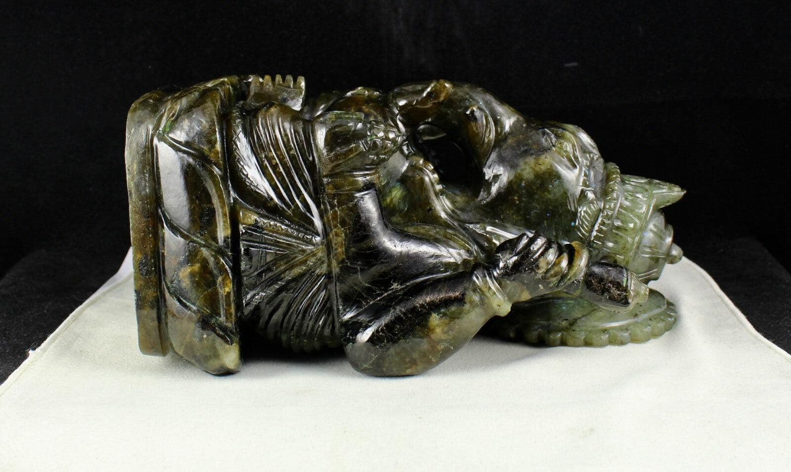 Certified Divine Natural Labradorite 24250 Ct Gemstone Ganesha Statue Decor