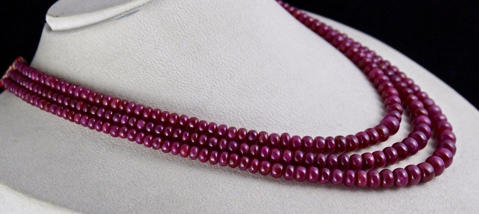 NATURAL UNTREATED RUBY BEADS ROUND 3 LINE 602 CARATS GEMSTONE LADIES NECKLACE