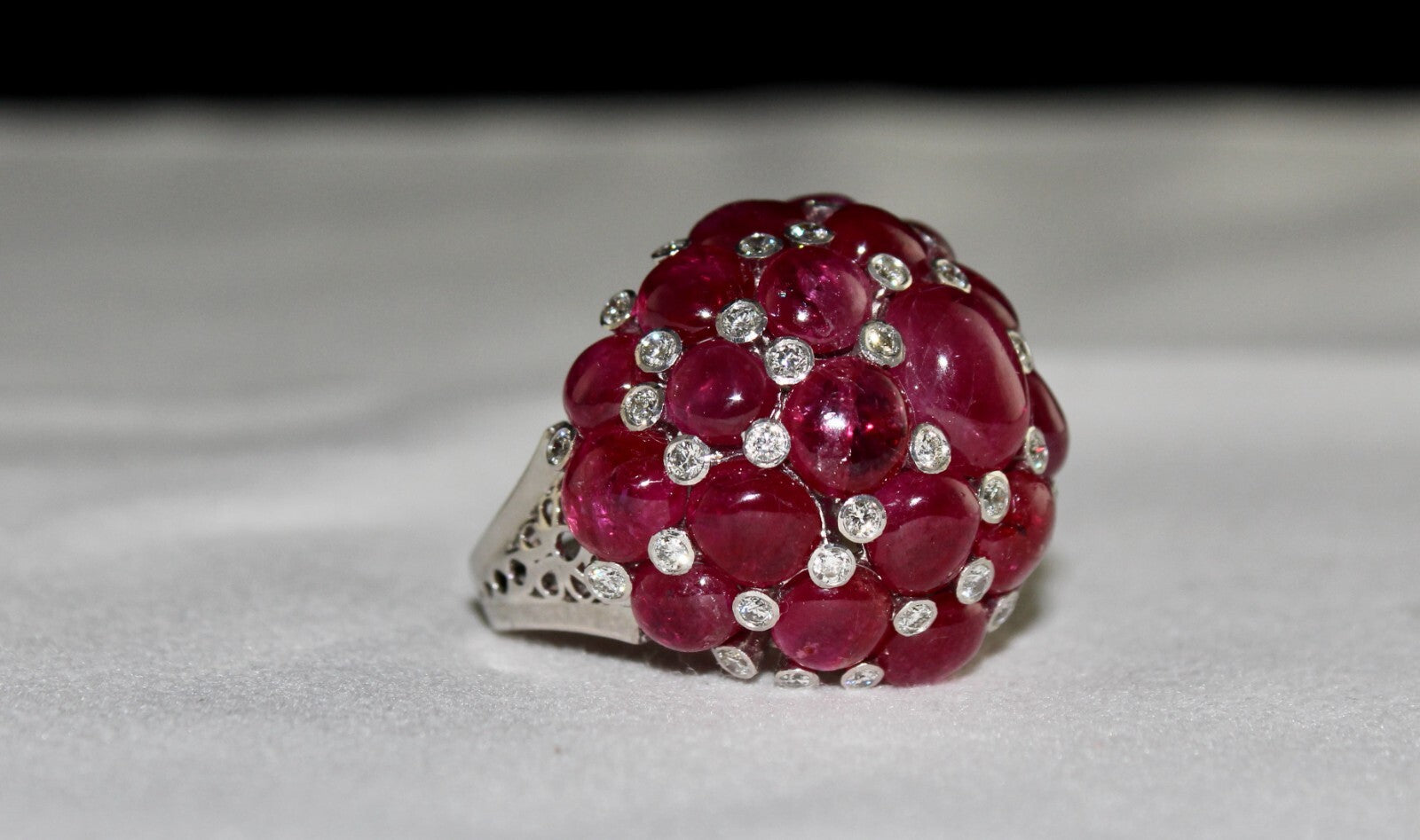 Certified 18k Gold Natural Ruby Diamond 10ct Cocktail Ring For Women