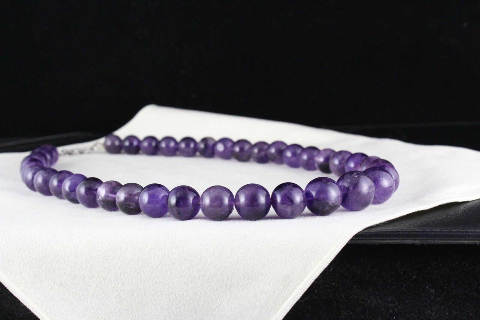 Natural Amethyst Beaded Necklace 1 Line 846 Carats Big Round Gemstone Strings
