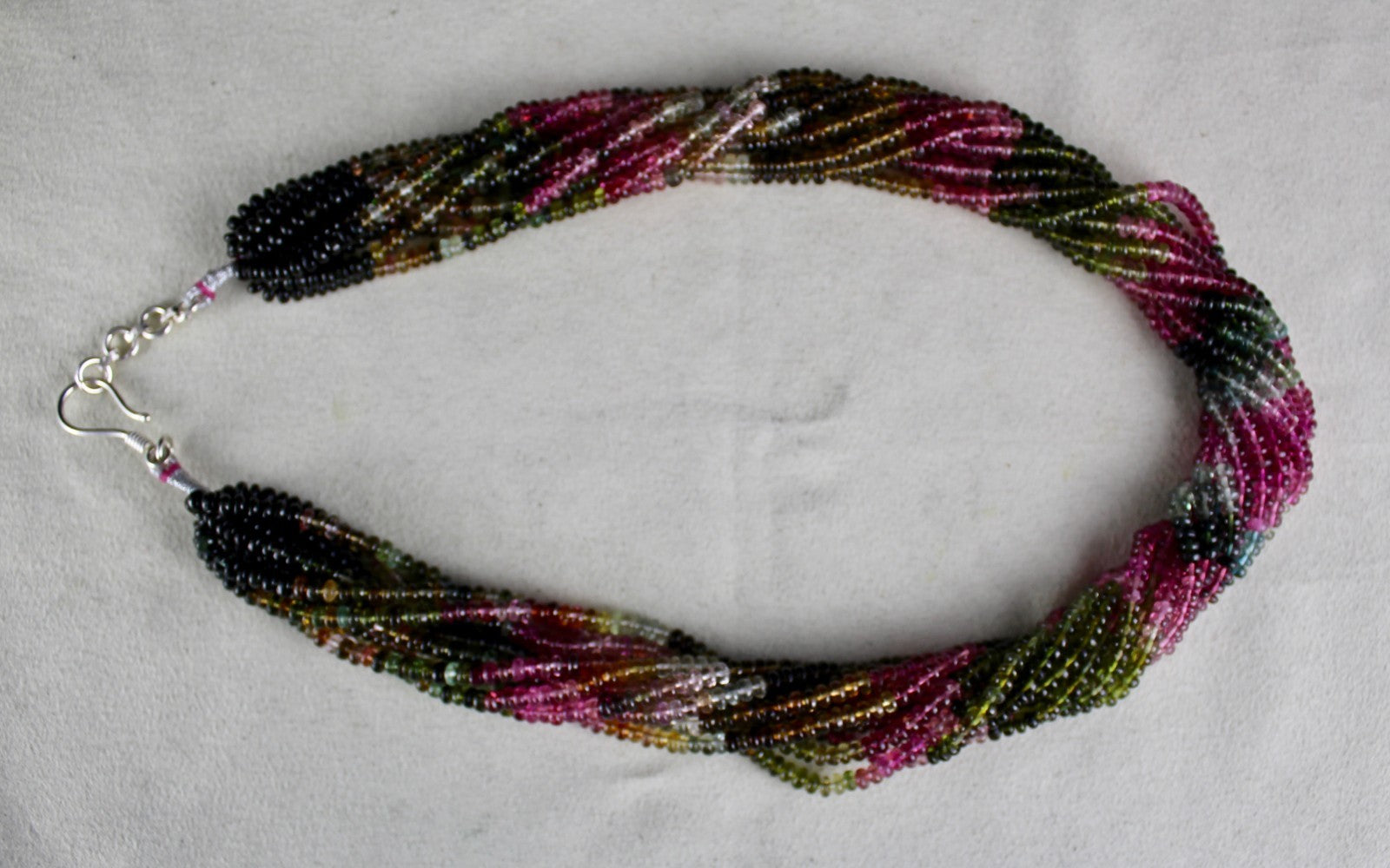 Certified Natural Tourmaline Necklace Multi Color Faceted 722 Ct Sterling Silver