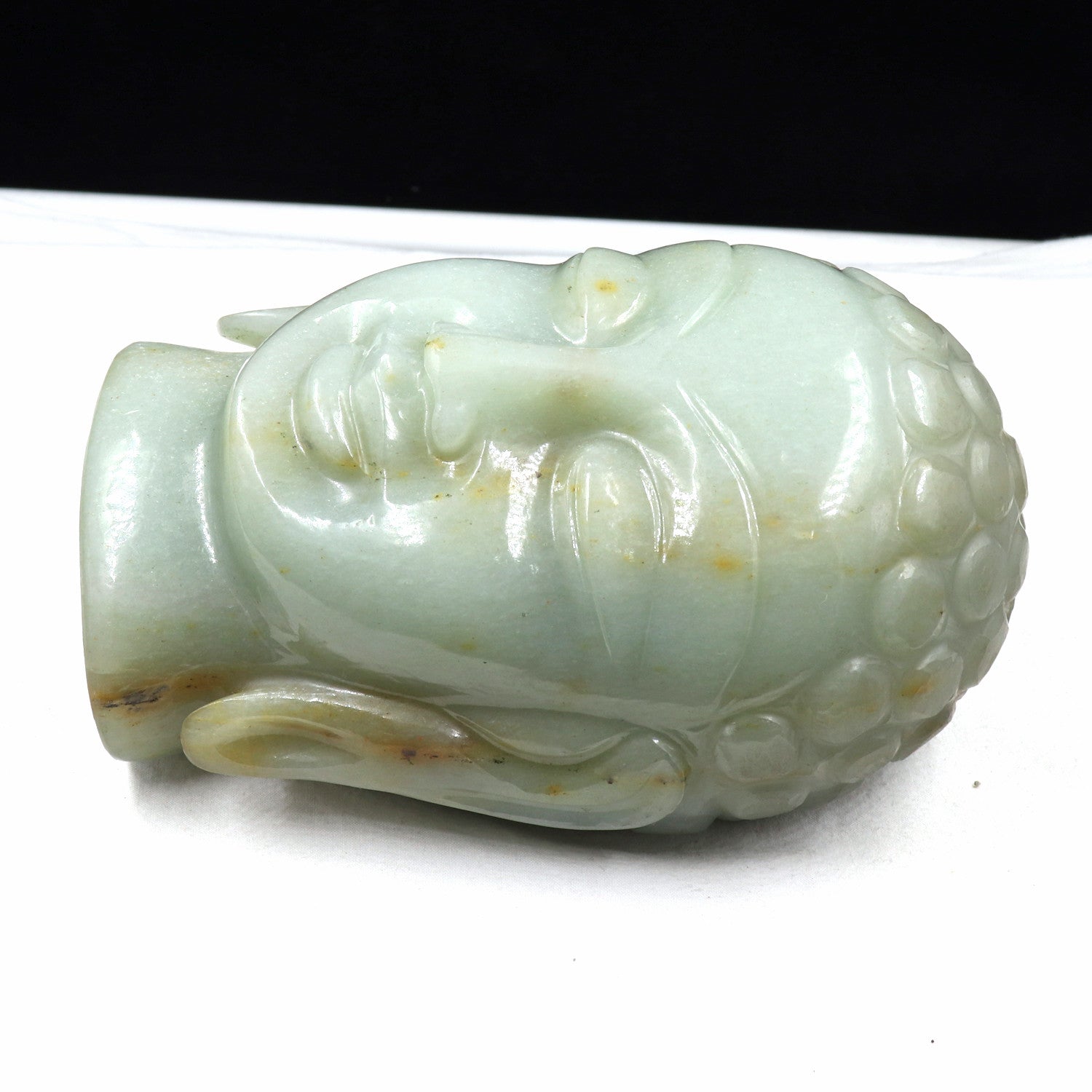Certified Natural White Jade Buddha Head 7915 Ct Gemstone Statue Home Decor