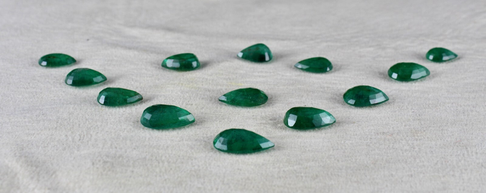 Certified Natural Zambia Emerald 43.50ct Pear Cut Gemstone Ring Earring Set