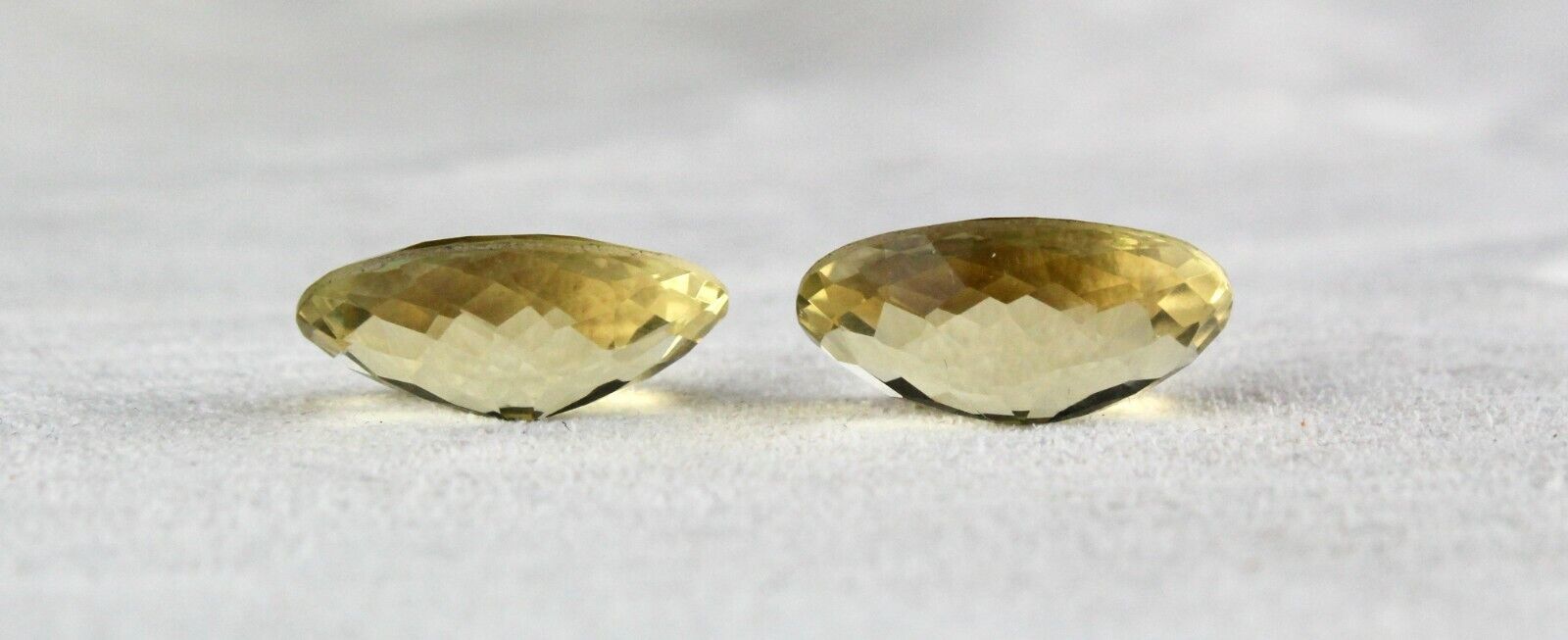 Natural Yellow Citrine Oval Pair 2 Pcs 24.74 Carats Loose Gemstone For Earring