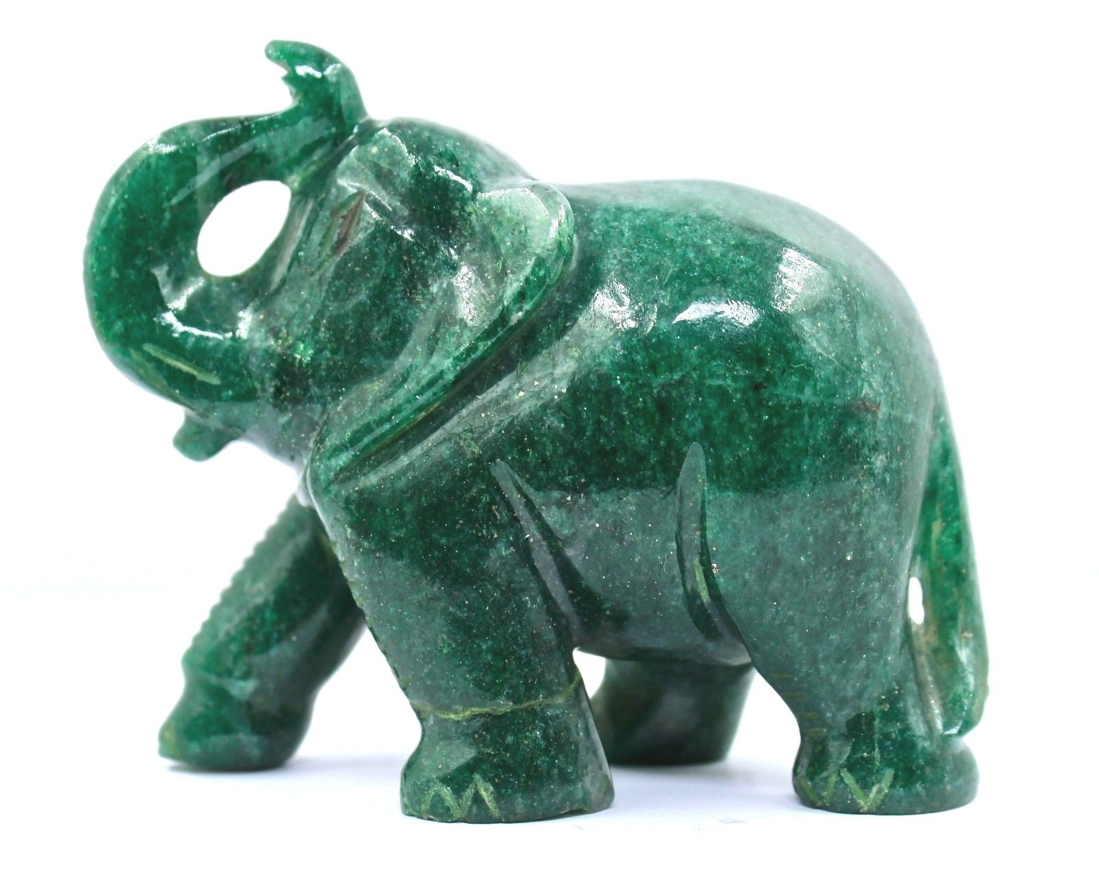 Natural Green Quartz 1080 Ct Carved Elephant Gemstone Statue Home Decor