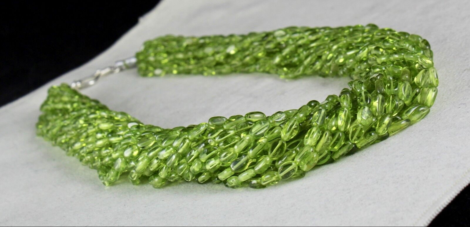 Natural Peridot Beads Cabochon 20 L 1173 Ct Green Gemstone Statement Necklace