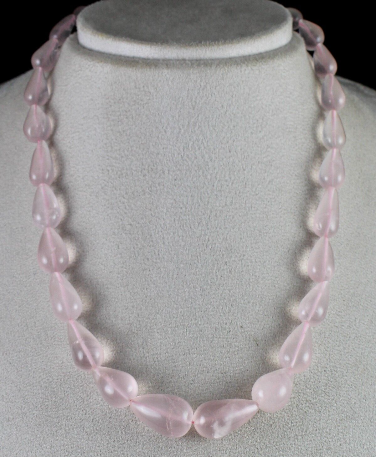 Natural Rose Quartz Necklace 337ct Gemstone Fashion Beads Drops Cabochon Women